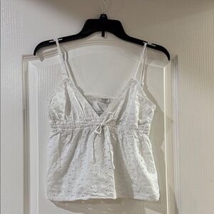 John Galt‎ White Eyelet Women Top - one size
